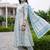 women floral printed empire cotton kurta with trousers & with dupatta