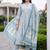 women floral printed empire cotton kurta with trousers & with dupatta