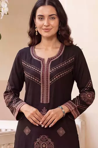 women ethnic motifs printed regular kurta with palazzos & with dupatta