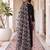 women ethnic motifs embroidered regular thread work kurta with trousers & with dupatta