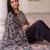 women ethnic motifs embroidered regular thread work kurta with trousers & with dupatta