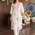women ethnic motifs printed empire mirror work cotton kurta with trousers