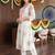 women ethnic motifs printed empire mirror work cotton kurta with trousers