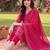 women ethnic motifs printed regular cotton kurta with trousers & with dupatta