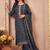women embroidered regular thread work kurta with trousers & with dupatta
