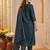 women embroidered regular thread work kurta with trousers & with dupatta