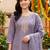 women paisley embroidered regular sequinned kurta with trousers & with dupatta