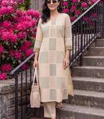women printed regular cotton kurta with palazzos