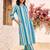 women printed regular cotton kurta with trousers