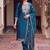 women ethnic motifs embroidered regular thread work kurta with trousers & with dupatta
