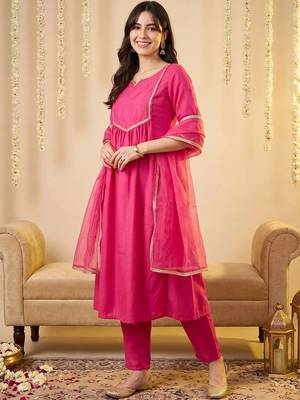 women empire gotta patti kurta with trousers & with dupatta 3