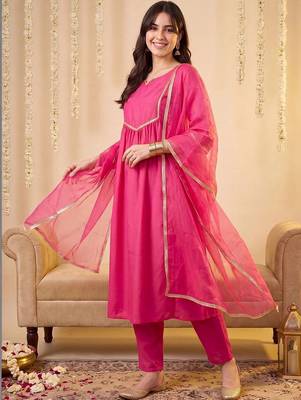 women empire gotta patti kurta with trousers & with dupatta 6