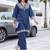 women ethnic motifs embroidered regular thread work linen kurta with palazzos
