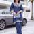 women ethnic motifs embroidered regular thread work linen kurta with palazzos
