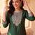 women ethnic motifs embroidered regular thread work liva kurta with trousers & with dupatta