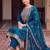 women ethnic motifs embroidered regular thread work kurta with trousers & with dupatta