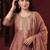 women ethnic motifs embroidered regular kurta with trousers & with dupatta