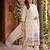 women ethnic motifs printed regular thread work kurta with trousers & with dupatta