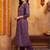 women ethnic motifs printed regular thread work kurta with trousers