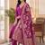 women ethnic motifs embroidered regular kurta with trousers & with dupatta