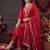 women ethnic motifs embroidered regular thread work liva kurta with trousers & with dupatta