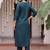 women ethnic motifs embroidered regular thread work kurta with trousers