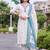 women ethnic motifs thread work cotton kurta with trousers & with dupatta