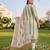 women printed regular thread work cotton kurta with trousers & with dupatta