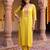 women ethnic motifs embroidered regular sequinned kurta with trousers