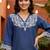 women ethnic motifs embroidered regular thread work linen kurta with palazzos