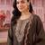 women ethnic motifs embroidered regular thread work liva kurta with trousers & with dupatta