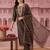 women ethnic motifs embroidered regular thread work liva kurta with trousers & with dupatta