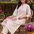 women floral embroidered regular thread work kurta with trousers