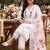 women floral embroidered regular beads and stones kurta with trousers & with dupatta