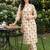 women floral printed regular cotton kurta with trousers