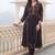 women ethnic motifs embroidered panelled thread work cotton kurta with trousers