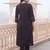 women ethnic motifs embroidered panelled thread work cotton kurta with trousers