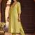women embroidered empire thread work liva kurta with trousers
