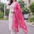 women ethnic motifs embroidered regular thread work cotton kurta with trousers & with dupatta