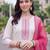 women ethnic motifs embroidered regular thread work cotton kurta with trousers & with dupatta