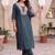 women ethnic motifs embroidered regular thread work kurta with trousers