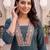 women ethnic motifs embroidered regular thread work kurta with trousers