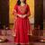women floral embroidered regular thread work kurta with trousers & with dupatta