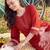 women ethnic motifs printed regular kurta with trousers