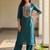 women ethnic motifs embroidered regular thread work liva kurta with palazzos