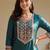 women ethnic motifs embroidered regular thread work liva kurta with palazzos