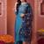 women floral embroidered regular sequinned kurta with trousers & with dupatta