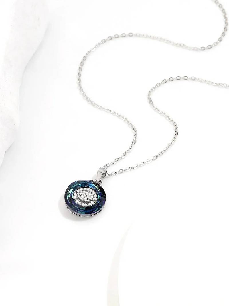 Pure 925 silver evil eye pendant for women