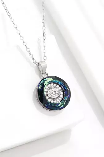Pure 925 silver evil eye pendant for women