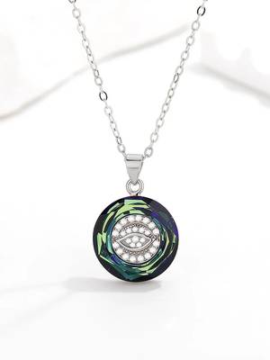 Pure 925 silver evil eye pendant for women 4
